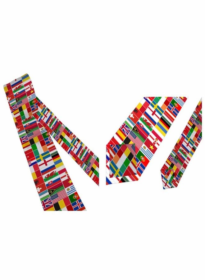 Yekiua Flags Men's Necktie World Different Countries Flag Holiday Festival Funny Ties For Men Formal Occasion Wedding Neck Tie Green Red Blue White - Image 3